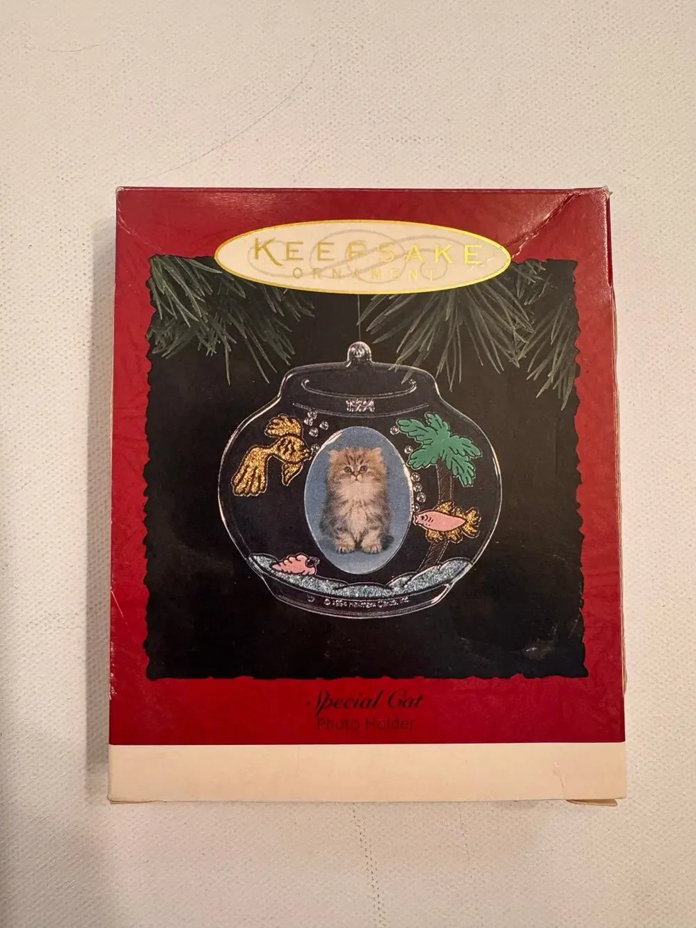 Hallmark Keepsake Ornament Special Cat 1994 Photo Holder Fishbowl